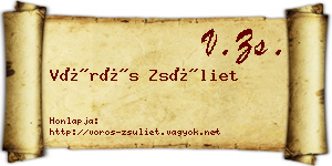 Vörös Zsüliet névjegykártya